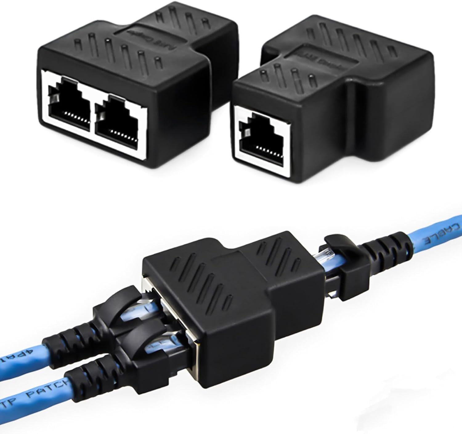 Coverzone 2 Portlu Splitter, Çift LAN Kablosu, Ethernet Bölücü